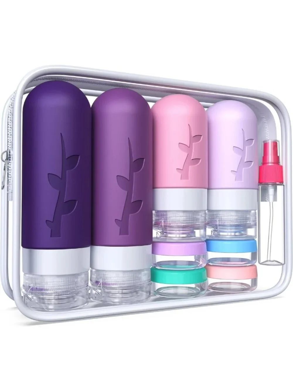 Leak Proof Silicone Travel Bottles - TSA Approved Toiletry Containers for